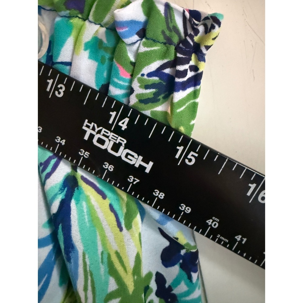 Lilly Pulitzer Tiered Mini Skirt Blue Green Tropical Parrot Floral Large - Picture 6 of 9
